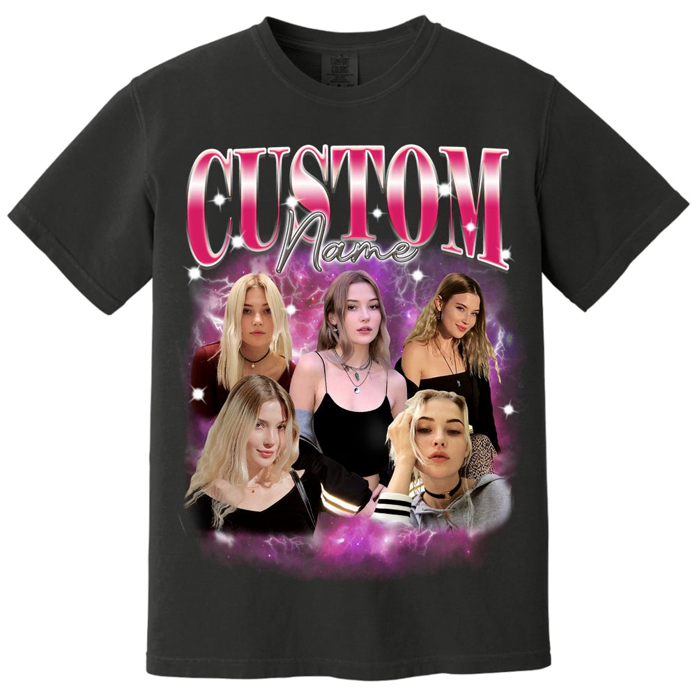 Girlfriend Bootleg Shirt With Girlfriend Face, Custom Photo Vintage Shirt, Personalized Birthday Bootleg Gift, Insert Your Design