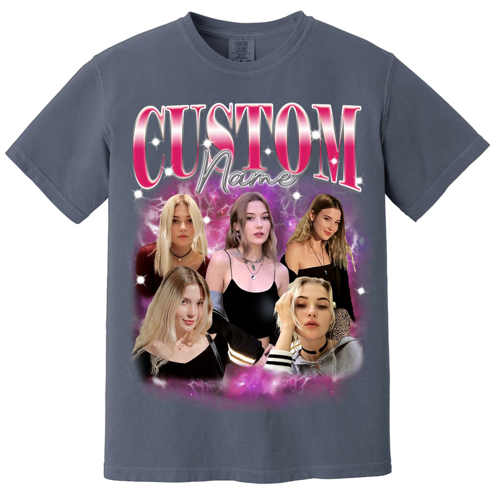 Girlfriend Bootleg Shirt With Girlfriend Face, Custom Photo Vintage Shirt, Personalized Birthday Bootleg Gift, Insert Your Design