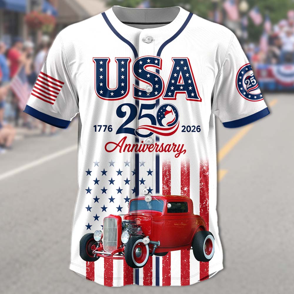 Custom Upload Photo USA 250 Anniversary This Is How I Roll Baseball Jersey, 1776–2026 July 4th, Patriotic Gift For Car Lovers Pt99