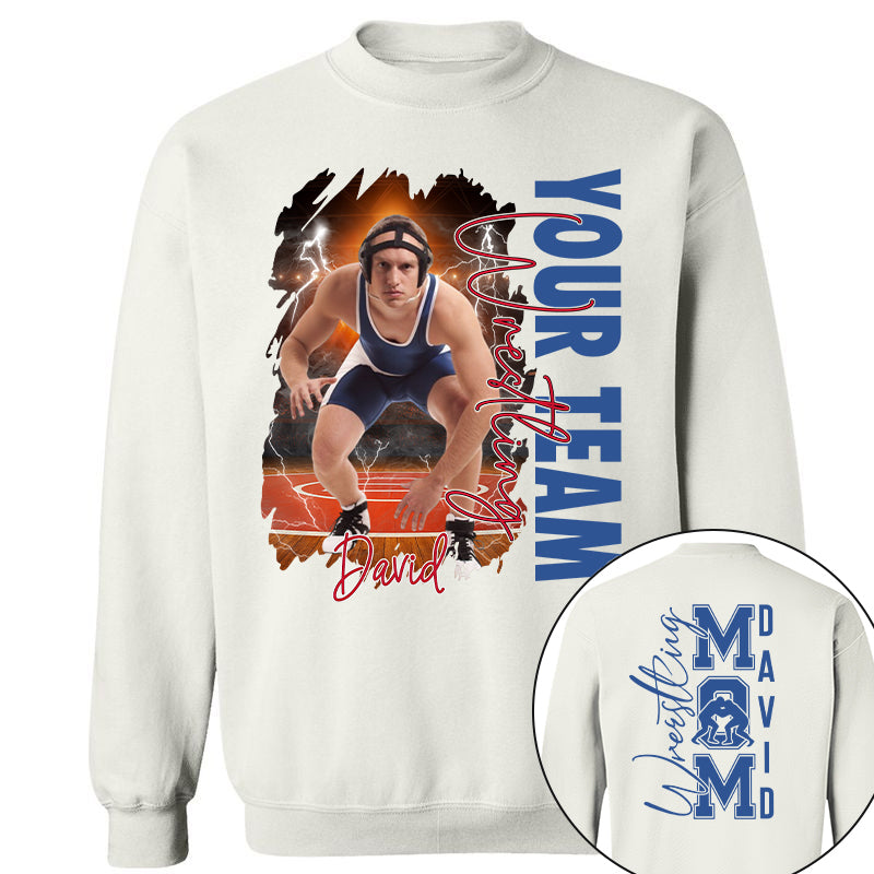 Custom Photo Wrestling Shirt, Personalized Wrestling Mom Shirt, Wrestling Hoodie, Wrestling Dad Sweatshirt T1807 Pt99