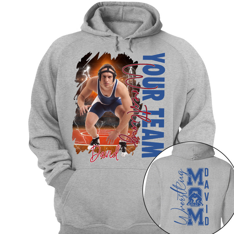 Custom Photo Wrestling Shirt, Personalized Wrestling Mom Shirt, Wrestling Hoodie, Wrestling Dad Sweatshirt T1807 Pt99