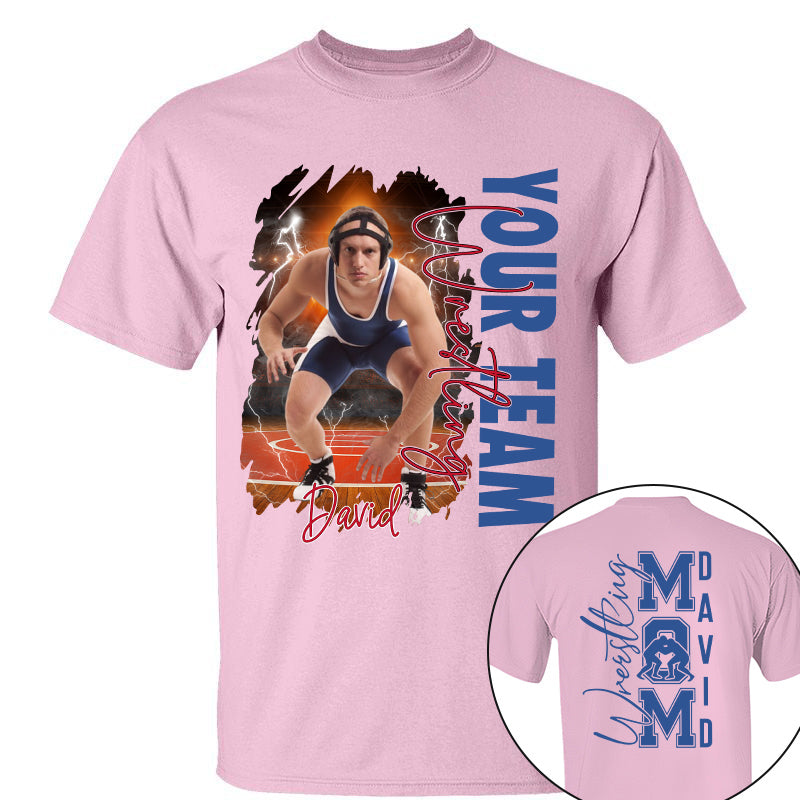 Custom Photo Wrestling Shirt, Personalized Wrestling Mom Shirt, Wrestling Hoodie, Wrestling Dad Sweatshirt T1807 Pt99