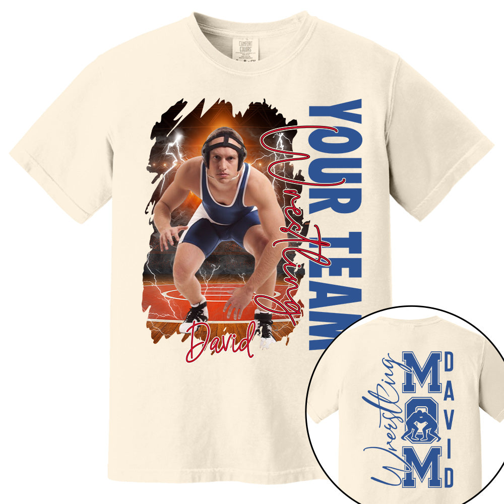 Custom Photo Wrestling Shirt, Personalized Wrestling Mom Shirt, Wrestling Hoodie, Wrestling Dad Sweatshirt T1807 Pt99