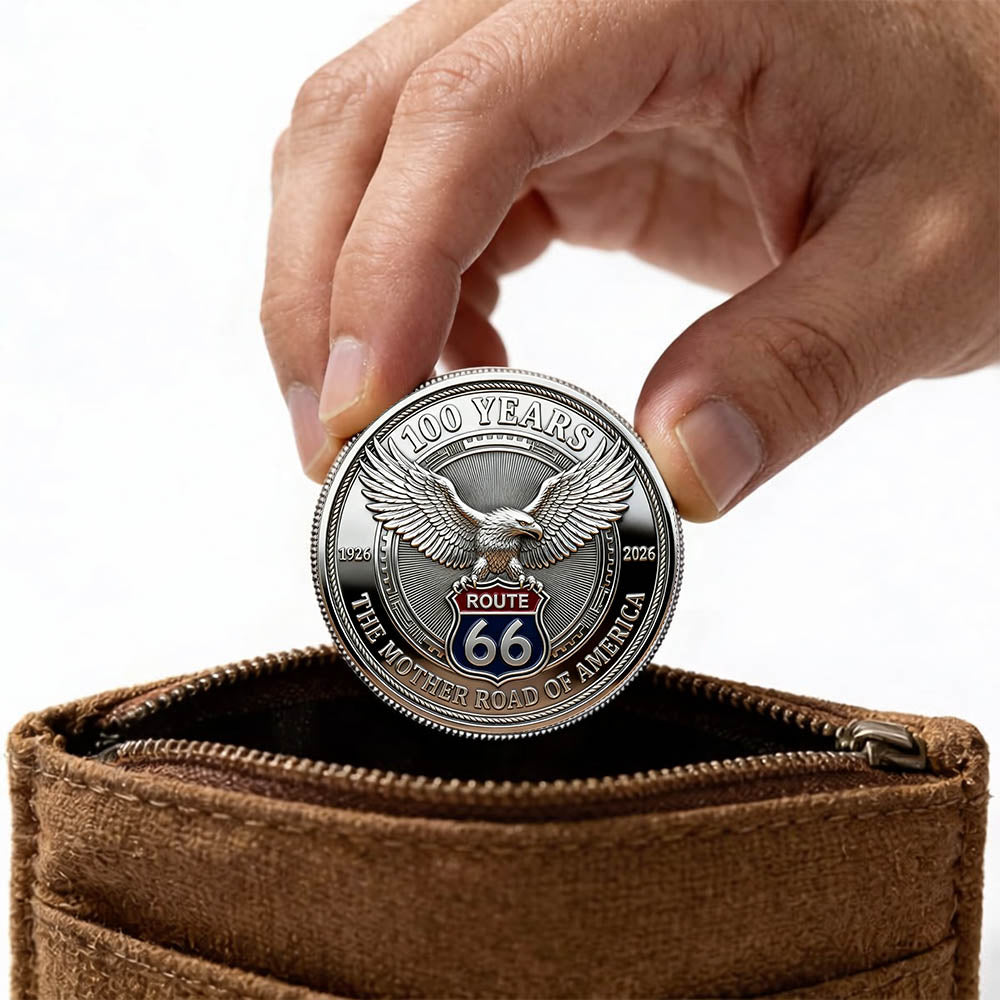 Celebrate 100 Years of Road Route 66 and America 250th Anniversary - Personalized Pickup Truck Photo Commemorative Coin A2110