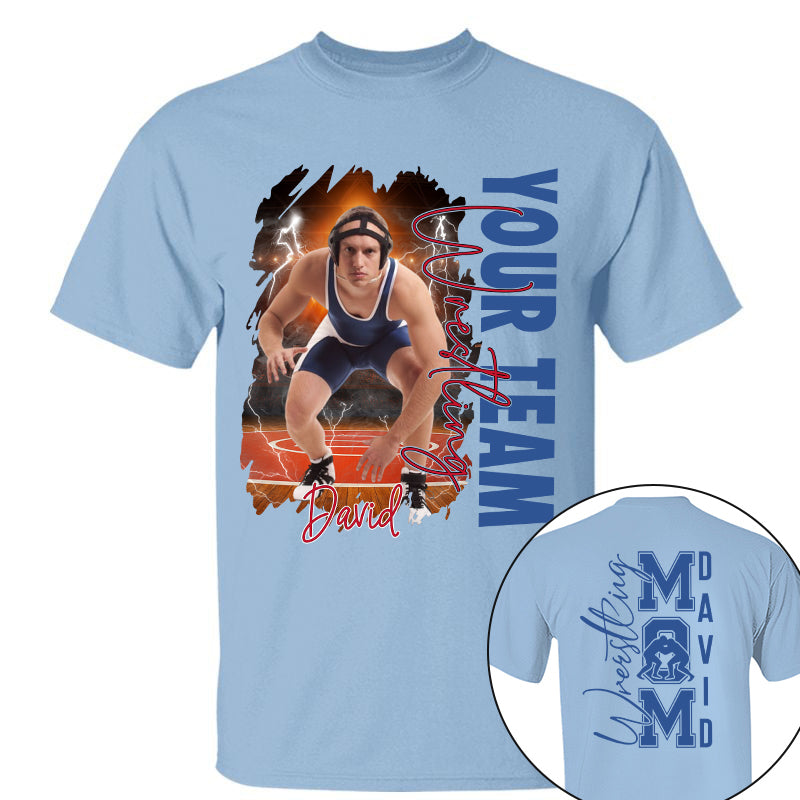 Custom Photo Wrestling Shirt, Personalized Wrestling Mom Shirt, Wrestling Hoodie, Wrestling Dad Sweatshirt T1807 Pt99