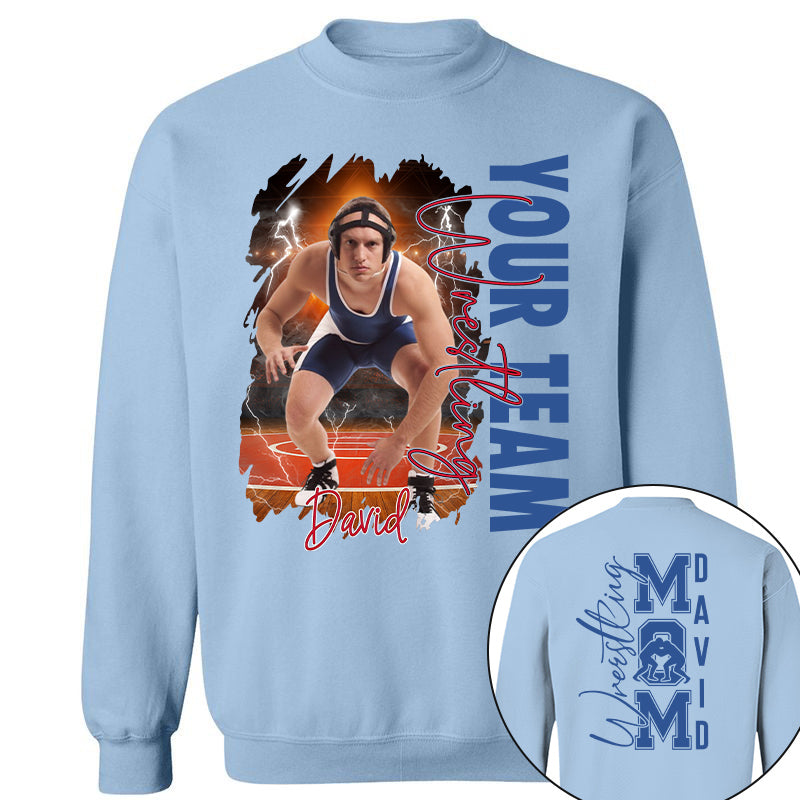 Custom Photo Wrestling Shirt, Personalized Wrestling Mom Shirt, Wrestling Hoodie, Wrestling Dad Sweatshirt T1807 Pt99