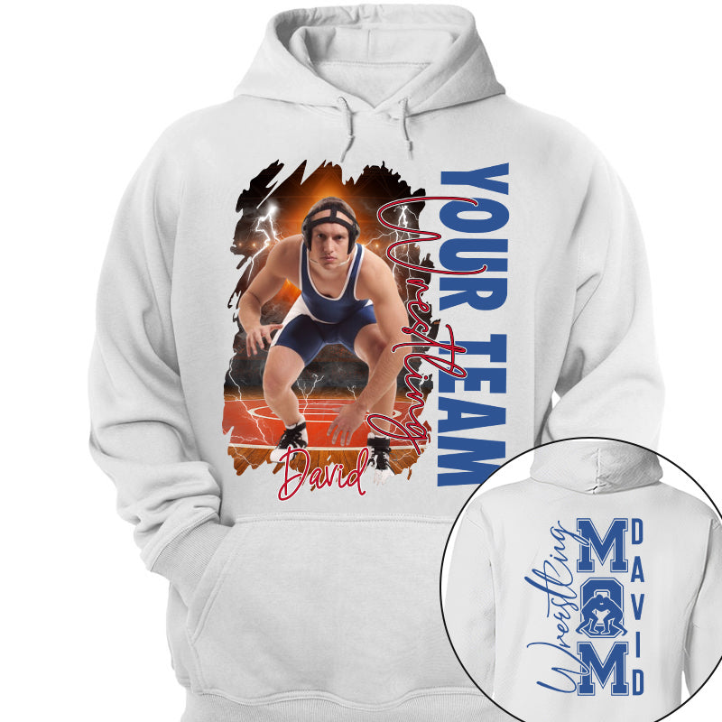 Custom Photo Wrestling Shirt, Personalized Wrestling Mom Shirt, Wrestling Hoodie, Wrestling Dad Sweatshirt T1807 Pt99