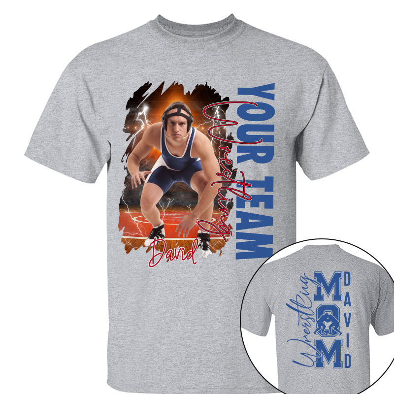 Custom Photo Wrestling Shirt, Personalized Wrestling Mom Shirt, Wrestling Hoodie, Wrestling Dad Sweatshirt T1807 Pt99