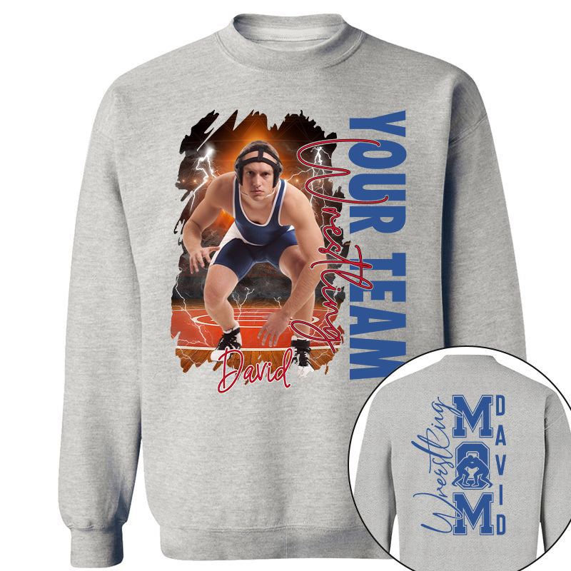 Custom Photo Wrestling Shirt, Personalized Wrestling Mom Shirt, Wrestling Hoodie, Wrestling Dad Sweatshirt T1807 Pt99