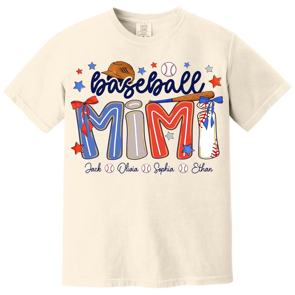 Personalized Baseball Mama Shirt, Custom Baseball Sports Grandma Nickname Shirt Vr2