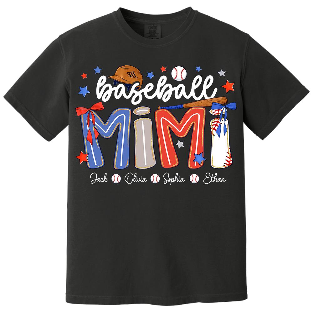 Personalized Baseball Mama Shirt, Custom Baseball Sports Grandma Nickname Shirt Vr2
