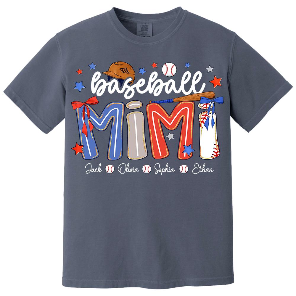 Personalized Baseball Mama Shirt, Custom Baseball Sports Grandma Nickname Shirt Vr2