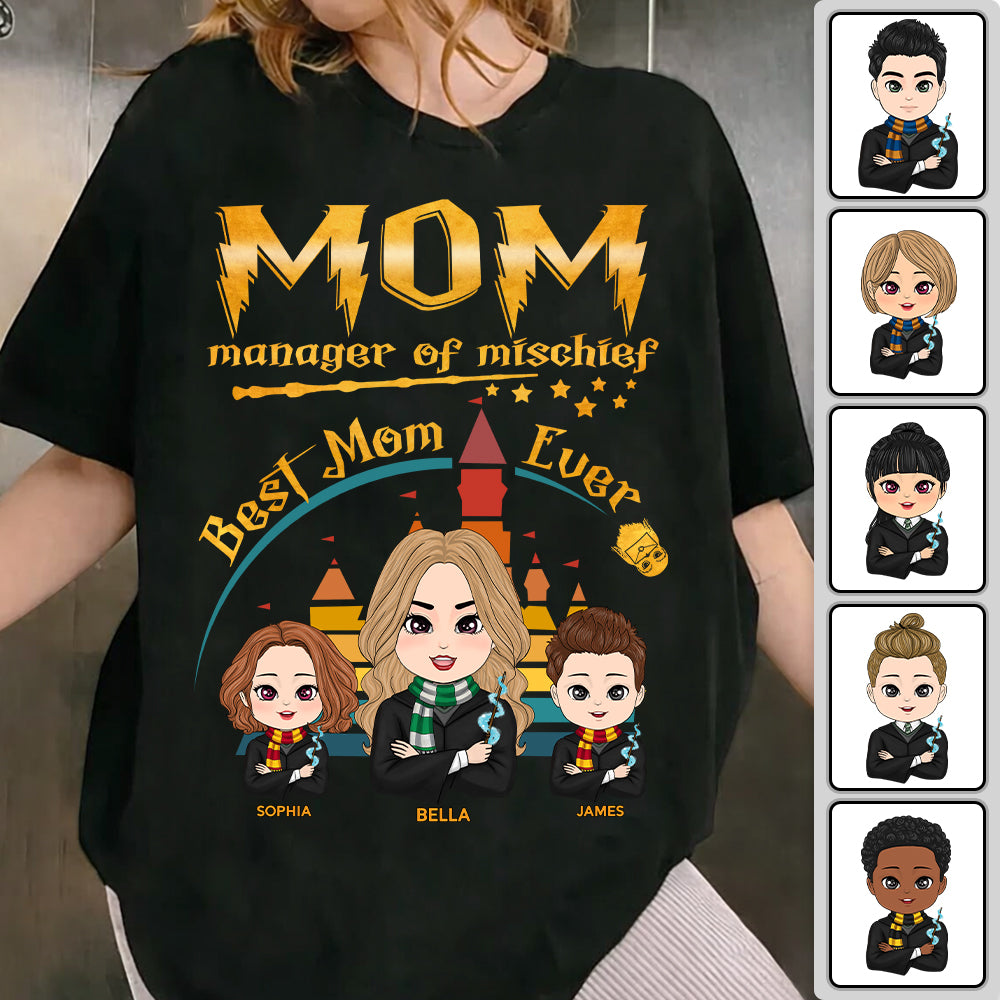 Customized Wizard Mom Shirt Manager Of Mischief Mom, Best Mom Ever, Mother's Day Gift L0411 Hv01