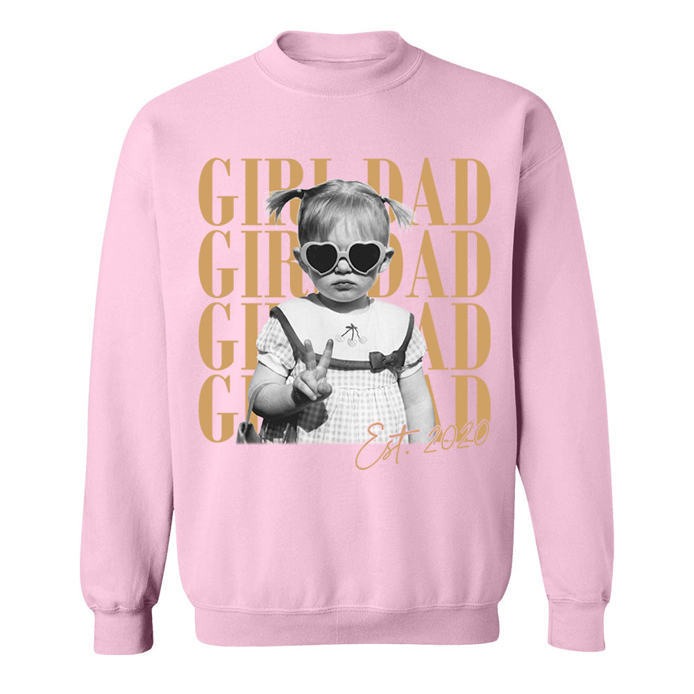 Custom Dad Vintage Photo Shirt, Custom Girl Dad Shirt, Personalized Fathers Day Shirt With Kids Photo, Funny Dad Shirt, Gift from Daughter VH01