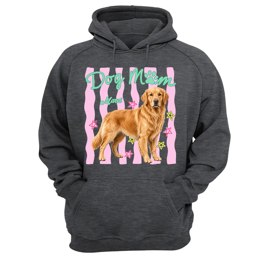 Personalized Dog Mom Shirt, Everyday Striped Shirt, Preppy Dog Mama, Gift For Dog Lover T1807 Pt99
