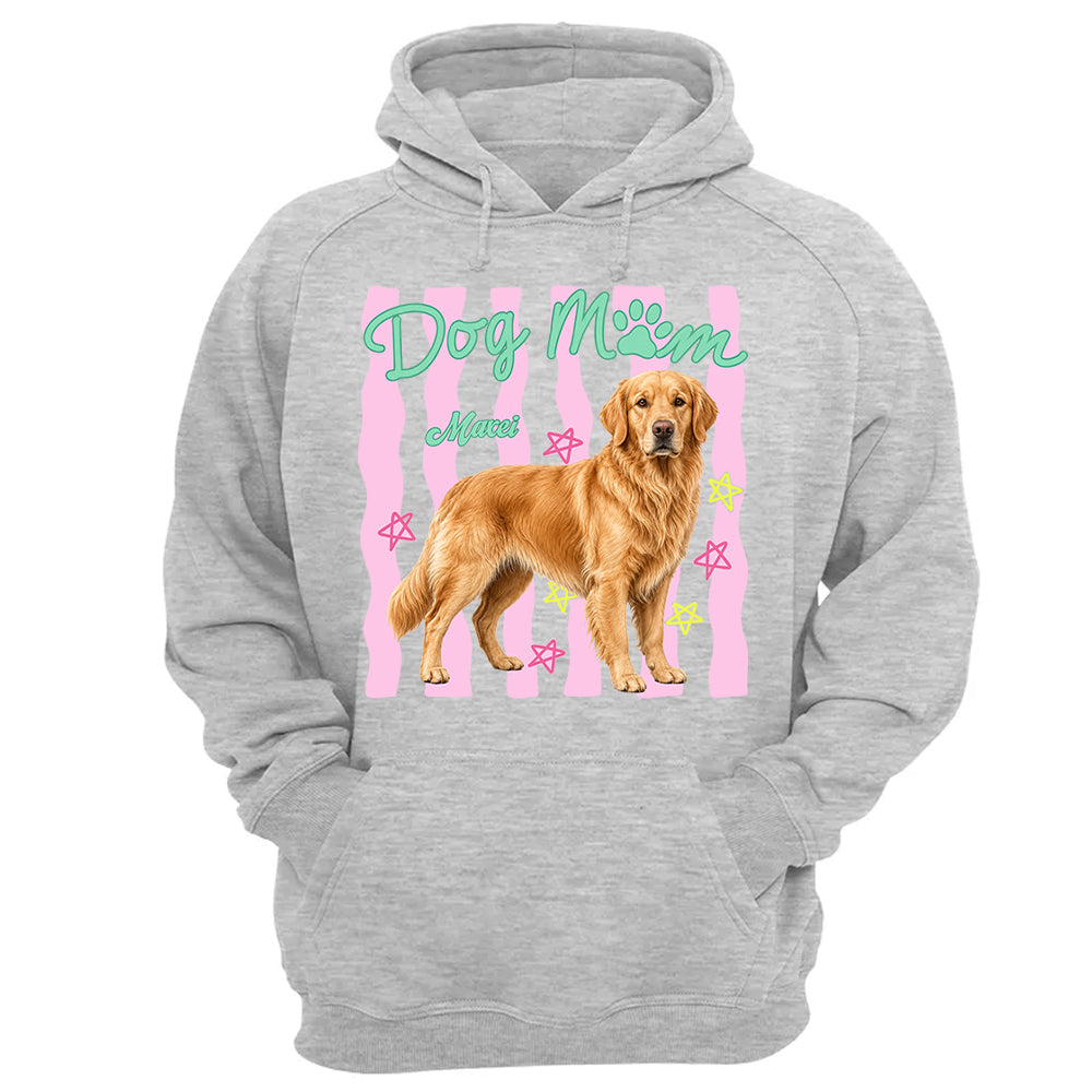 Personalized Dog Mom Shirt, Everyday Striped Shirt, Preppy Dog Mama, Gift For Dog Lover T1807 Pt99