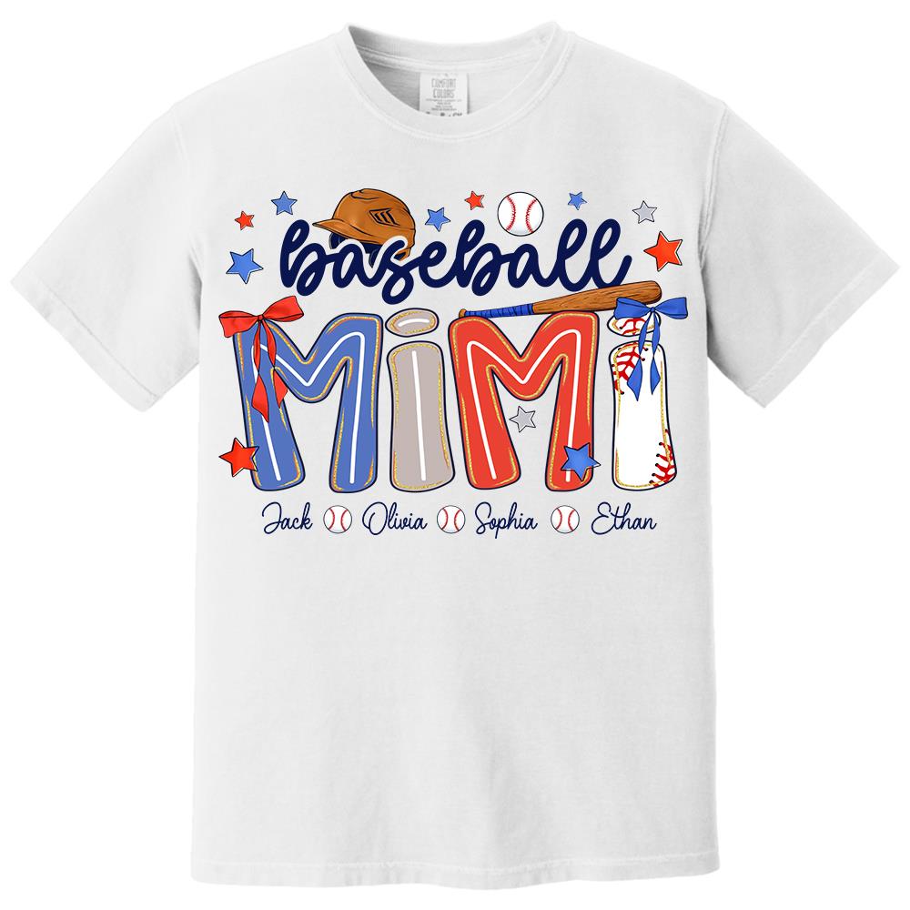 Personalized Baseball Mama Shirt, Custom Baseball Sports Grandma Nickname Shirt Vr2