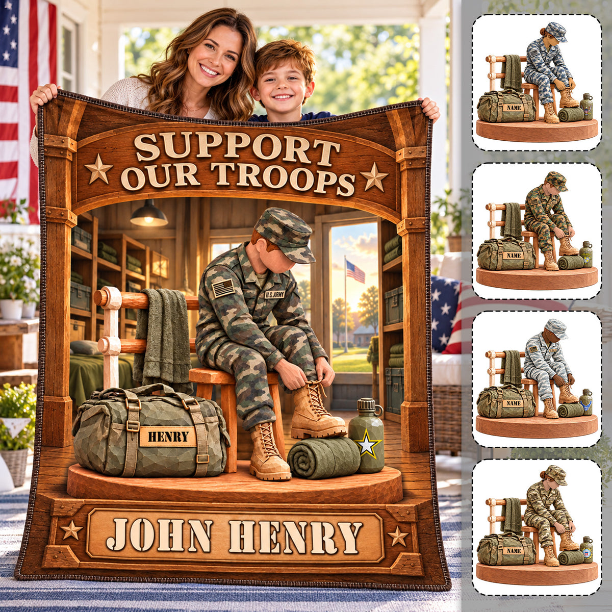 Personalized US Army Soldier Blanket – Proud to Serve, Custom Name Military Christmas Gift For Military Soldier C2408 Hv01 KL07