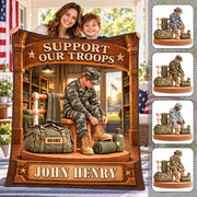 Personalized US Army Soldier Blanket – Proud to Serve, Custom Name Military Christmas Gift For Military Soldier C2408 Hv01 KL07