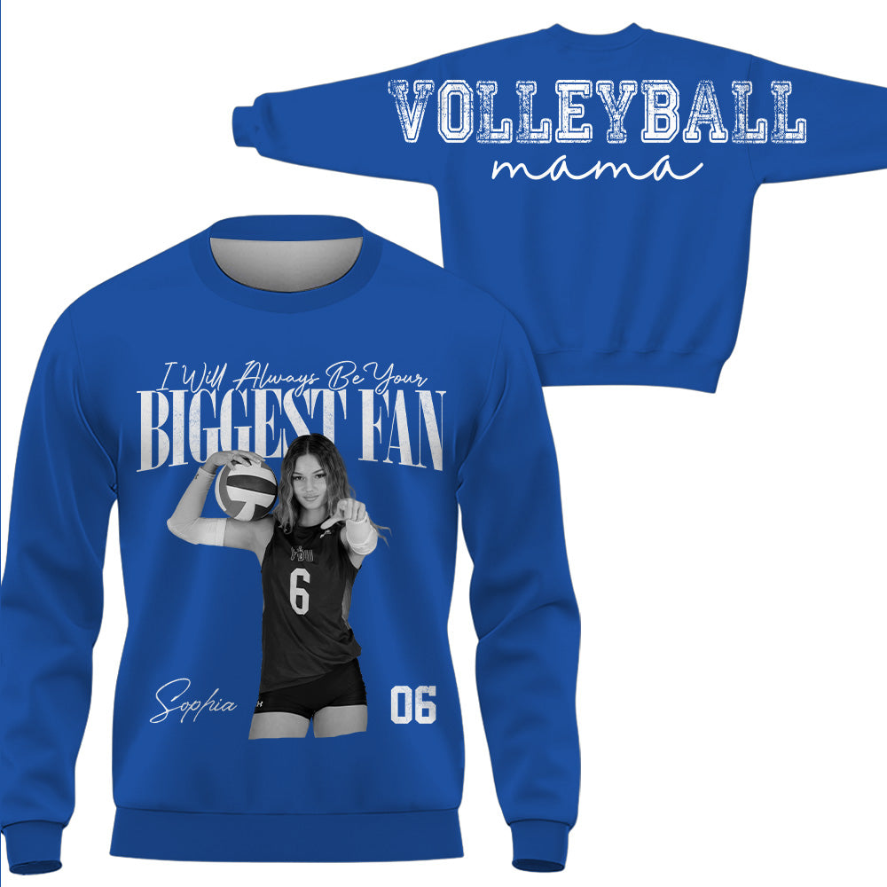 I Will Always Be Your Biggest Fan, Custom Large Back Graphic Volleyball,  Washed Tee Retro Bootleg Shirt, Gift For Volleyball Mom Grandma Sport Family Volleyball Lovers MI209 T24