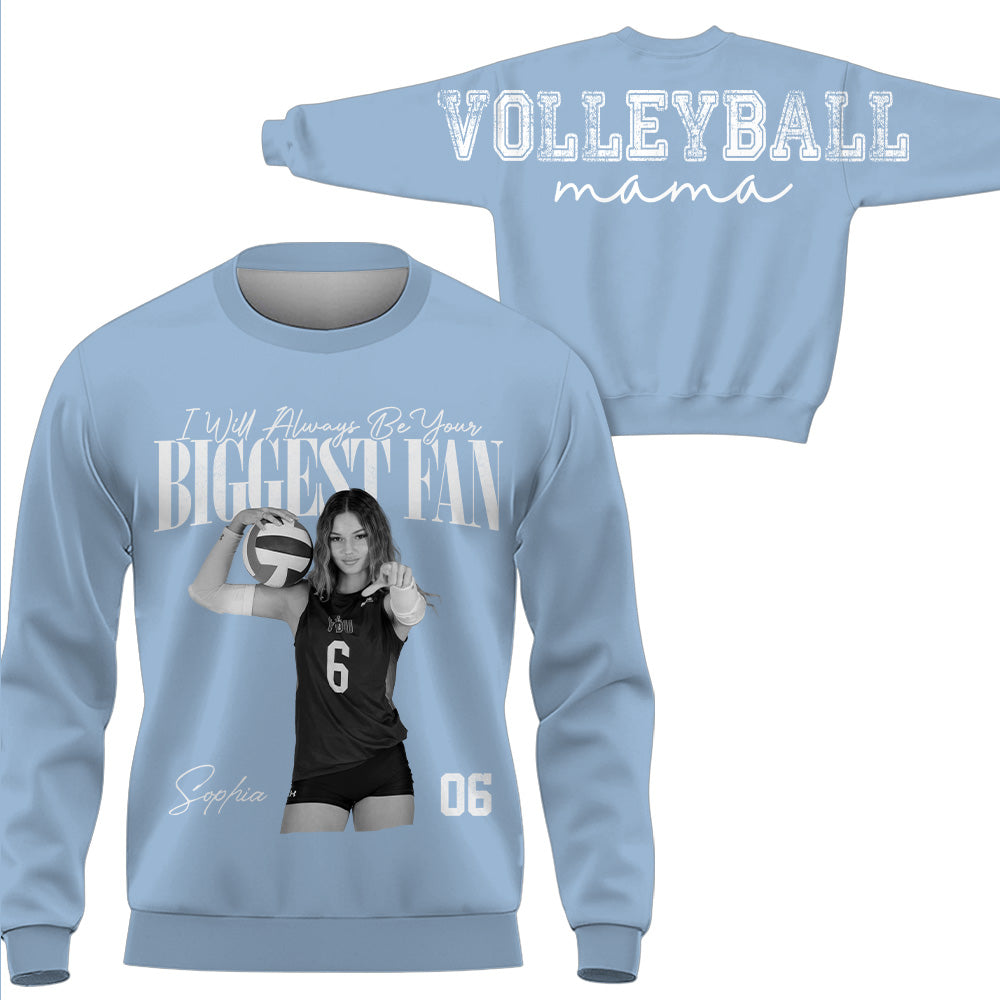 I Will Always Be Your Biggest Fan, Custom Large Back Graphic Volleyball,  Washed Tee Retro Bootleg Shirt, Gift For Volleyball Mom Grandma Sport Family Volleyball Lovers MI209 T24