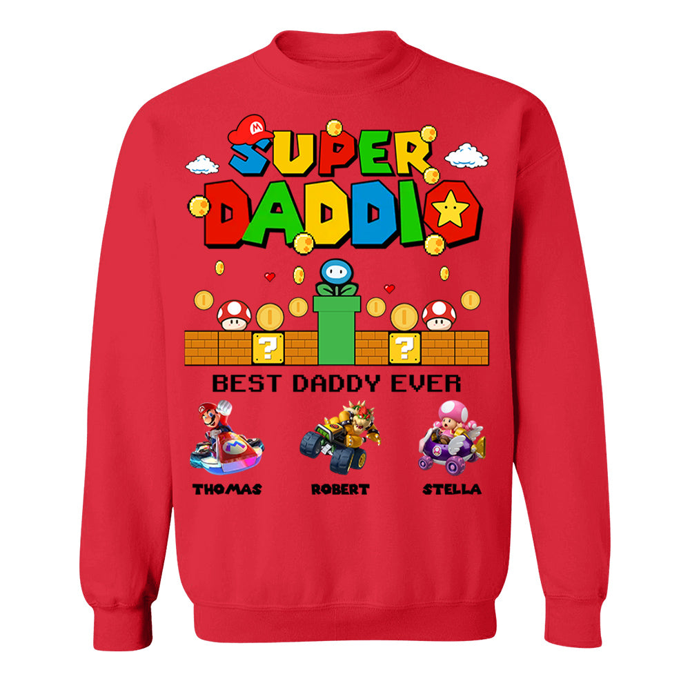 Super Daddio It's A Me Daddy, Personalized Daddio Shirt With Kids Name Custom, Father's Day Gift For Husband, Dad, Grandpa MI209 Li29