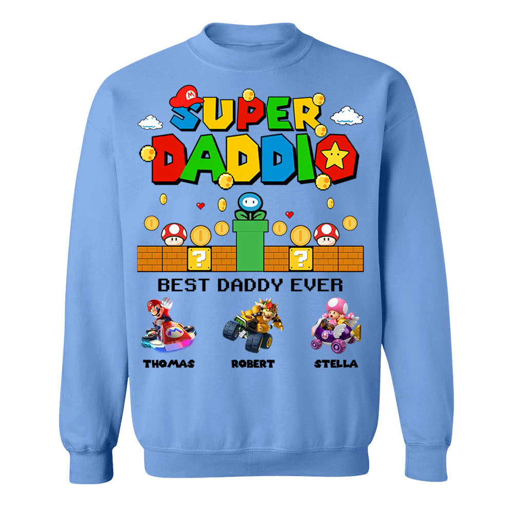 Super Daddio It's A Me Daddy, Personalized Daddio Shirt With Kids Name Custom, Father's Day Gift For Husband, Dad, Grandpa MI209 Li29