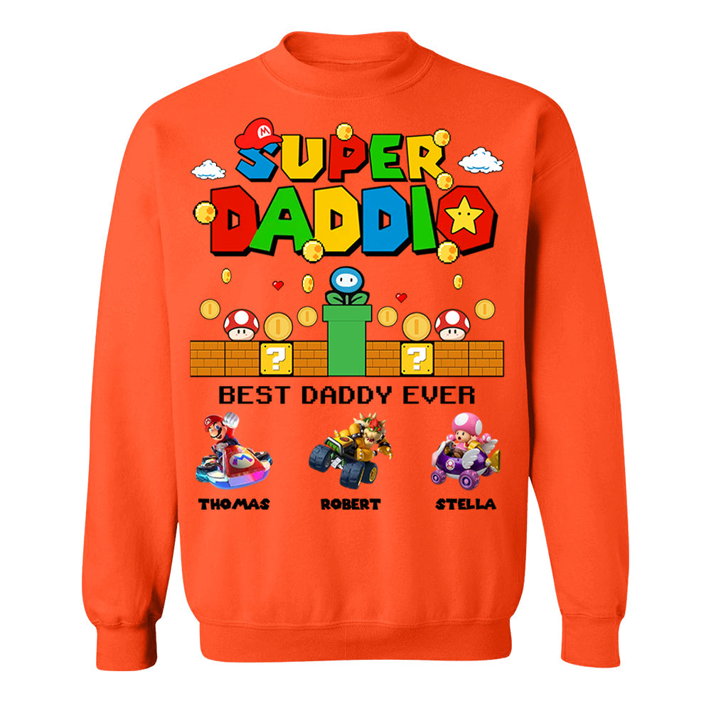 Super Daddio It's A Me Daddy, Personalized Daddio Shirt With Kids Name Custom, Father's Day Gift For Husband, Dad, Grandpa MI209 Li29