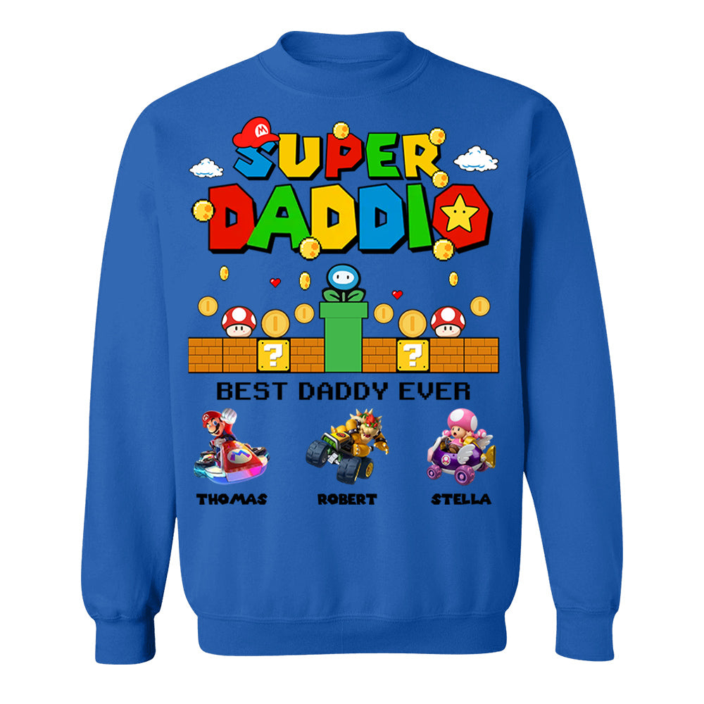 Super Daddio It's A Me Daddy, Personalized Daddio Shirt With Kids Name Custom, Father's Day Gift For Husband, Dad, Grandpa MI209 Li29
