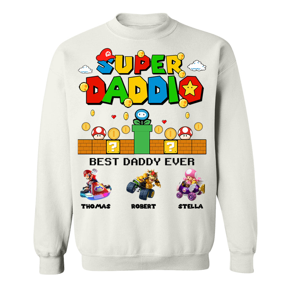 Super Daddio It's A Me Daddy, Personalized Daddio Shirt With Kids Name Custom, Father's Day Gift For Husband, Dad, Grandpa MI209 Li29