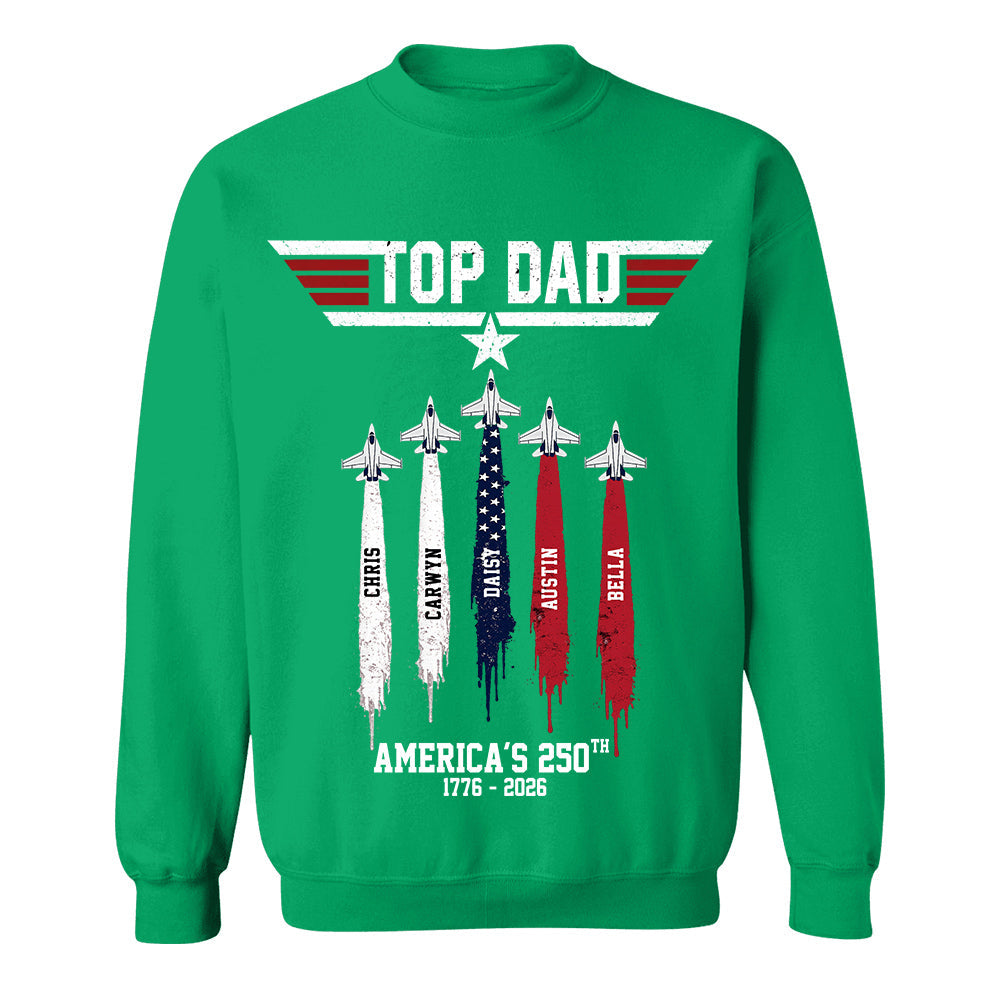 Top Gun Top Dad America 250th Anniversary Personalized T-Shirt for Father & Grandpa NA02 TH23