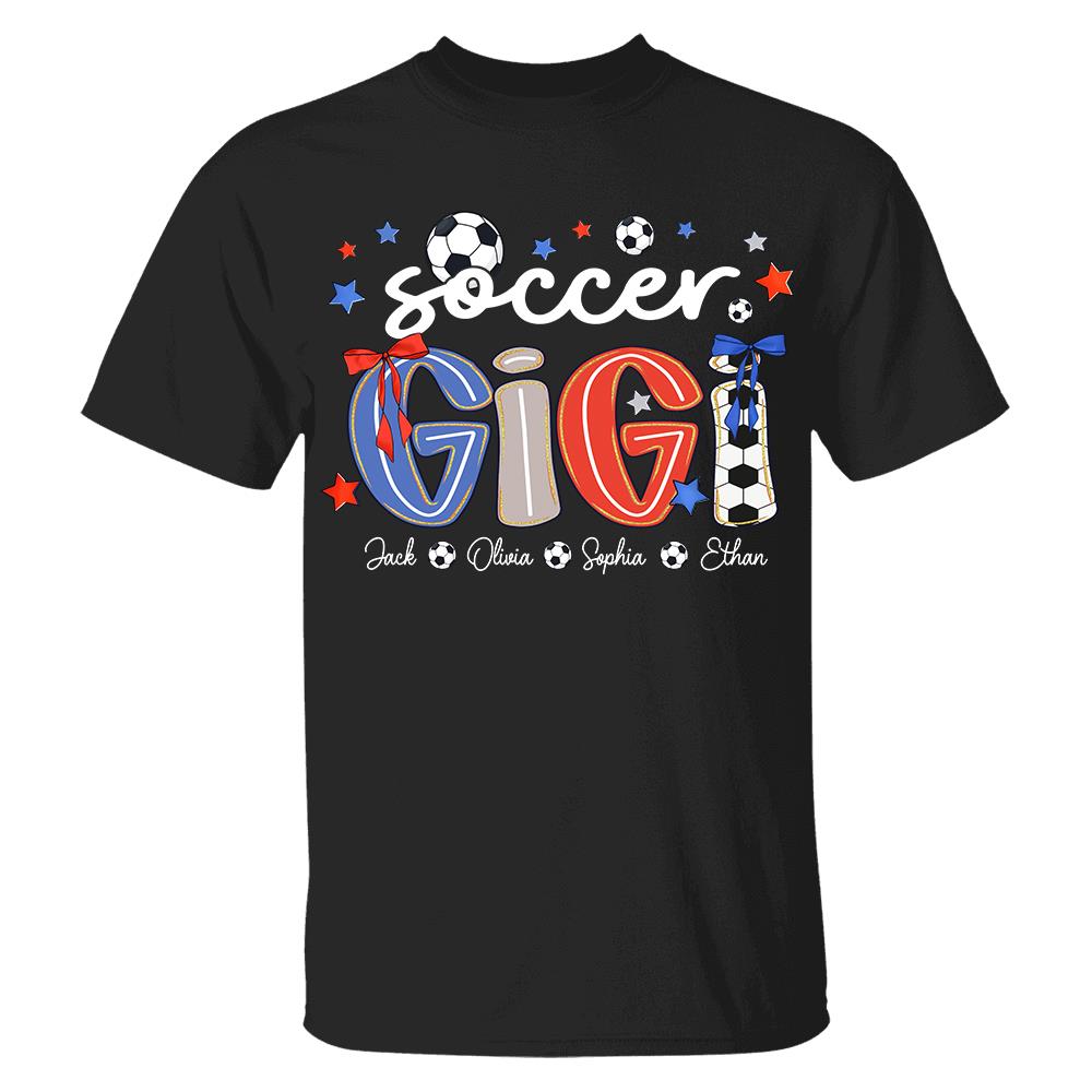 Personalized Soccer Mama Shirt, Custom Soccer Sports Grandma Nickname Shirt