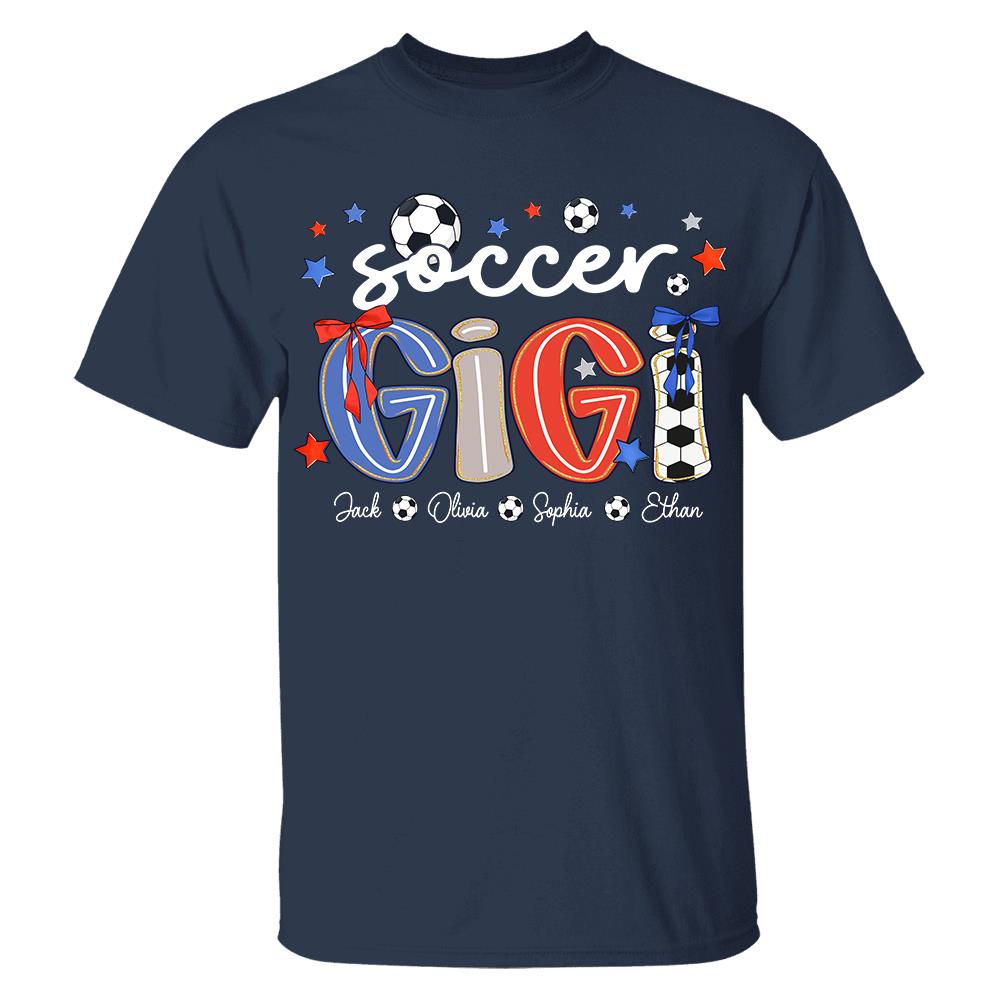 Personalized Soccer Mama Shirt, Custom Soccer Sports Grandma Nickname Shirt