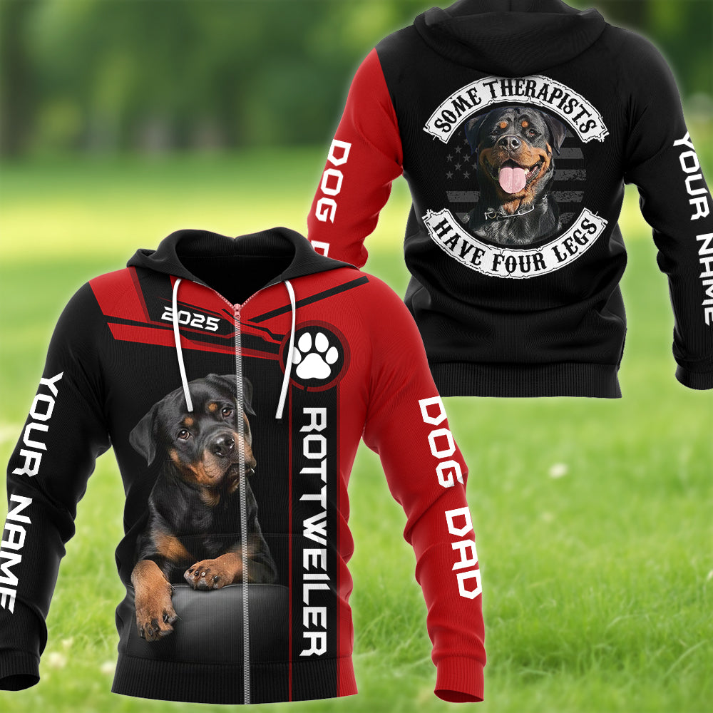 Some Therapists Have Four Legs, Personalized Dog Dad Mom Shirt , Gift For Dog Lovers T1807