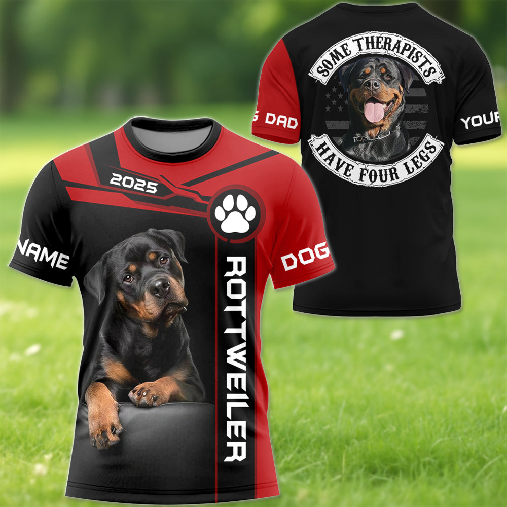 Some Therapists Have Four Legs, Personalized Dog Dad Mom Shirt , Gift For Dog Lovers T1807