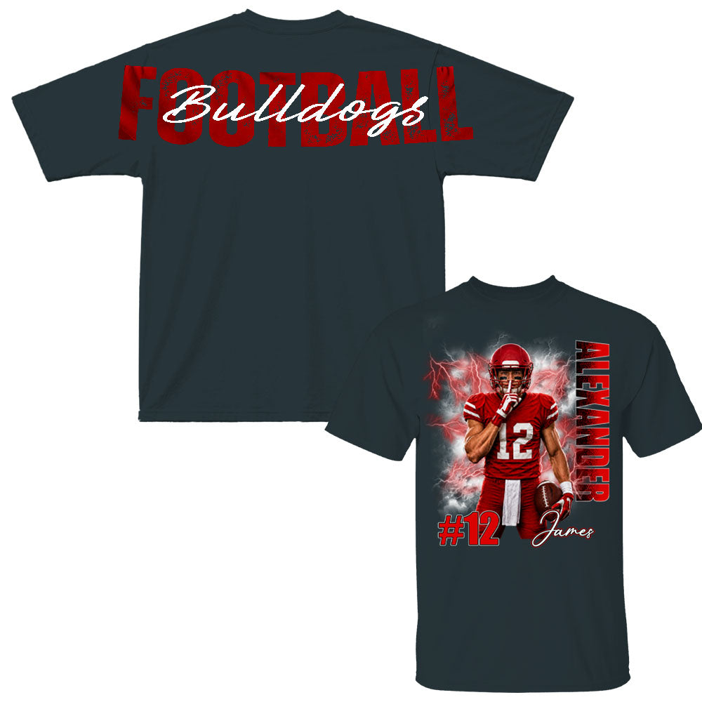 Custom Football Mom Sweatshirt With Picture And Number, Large Back Graphic Team Name L0411 Nh00