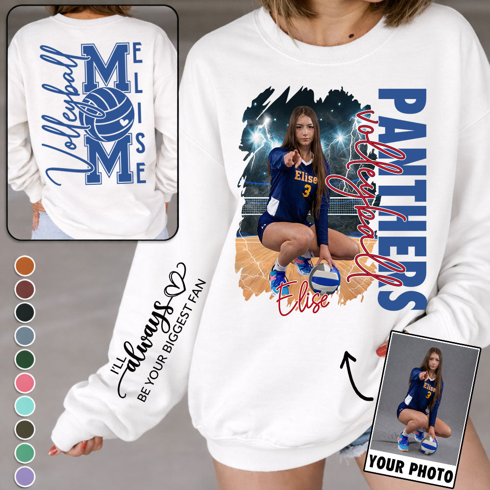 Custom Photo Volleyball Shirt, Personalized Volleyball Mom Shirt, Volleyball Hoodie, Volleyball Dad Sweatshirt T1807