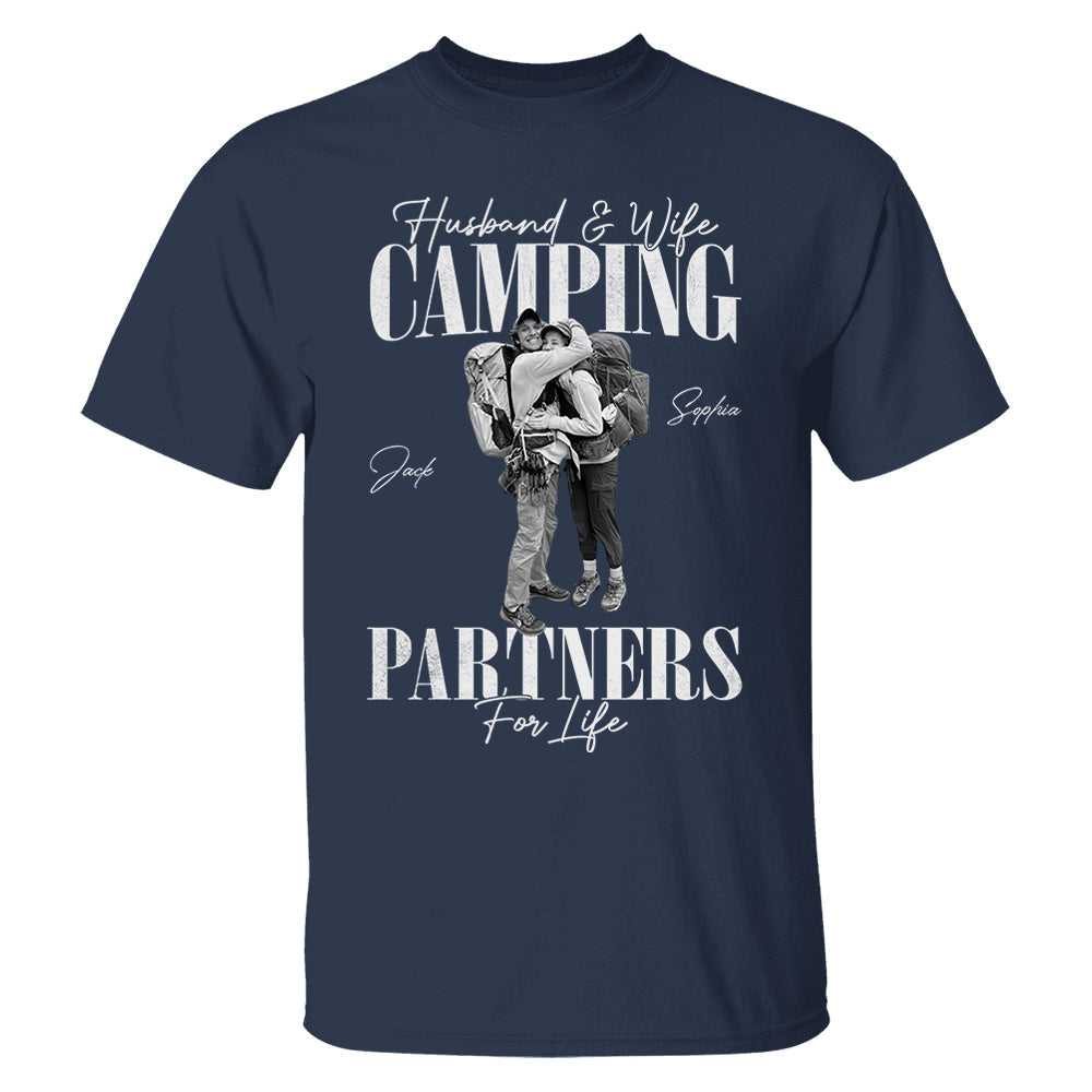 Camping Partners For Life - Vintage Shirt Custom Photos For Camping Couple Family NA04 Pt99