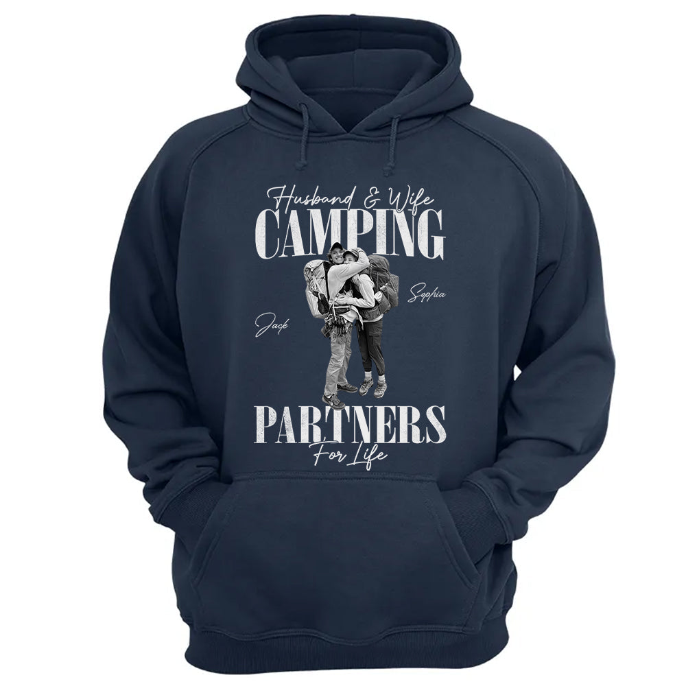 Camping Partners For Life - Vintage Shirt Custom Photos For Camping Couple Family NA04 Pt99