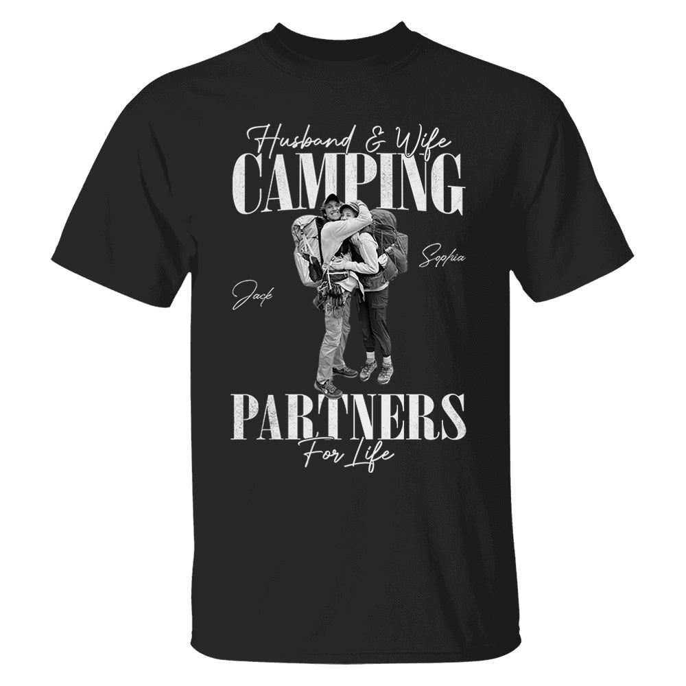Camping Partners For Life - Vintage Shirt Custom Photos For Camping Couple Family NA04 Pt99