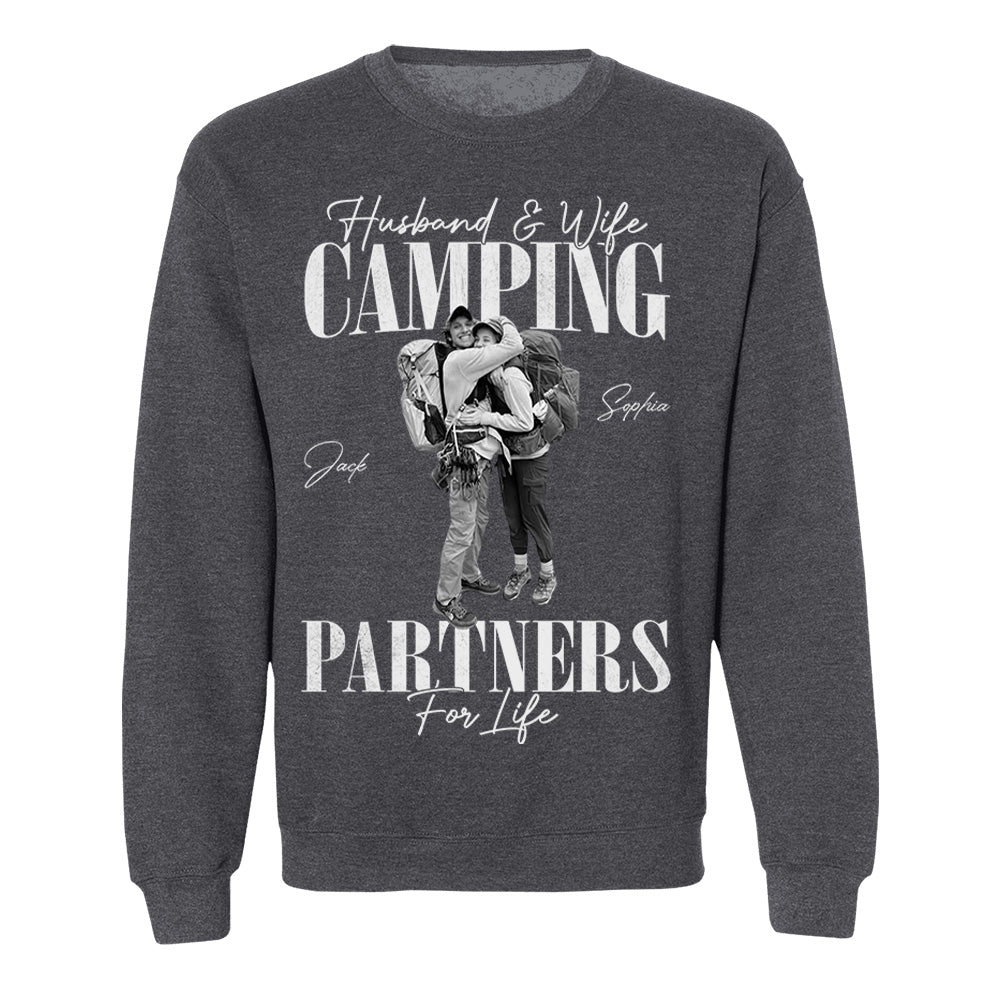 Camping Partners For Life - Vintage Shirt Custom Photos For Camping Couple Family NA04 Pt99