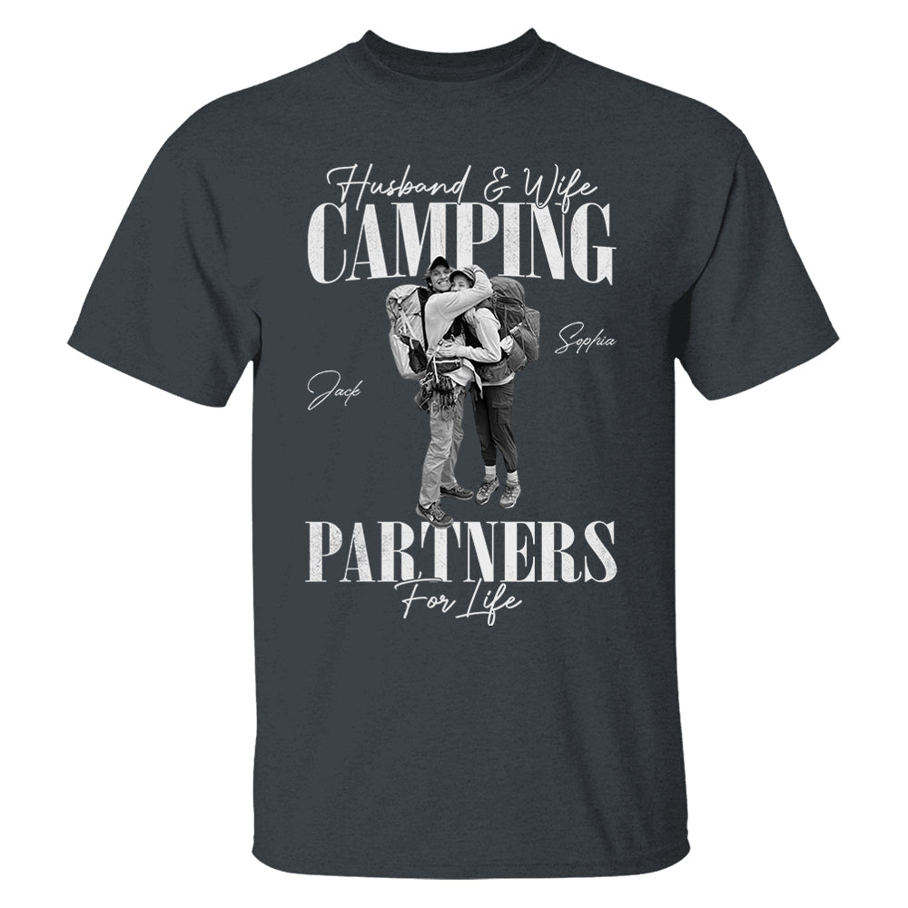 Camping Partners For Life - Vintage Shirt Custom Photos For Camping Couple Family NA04 Pt99
