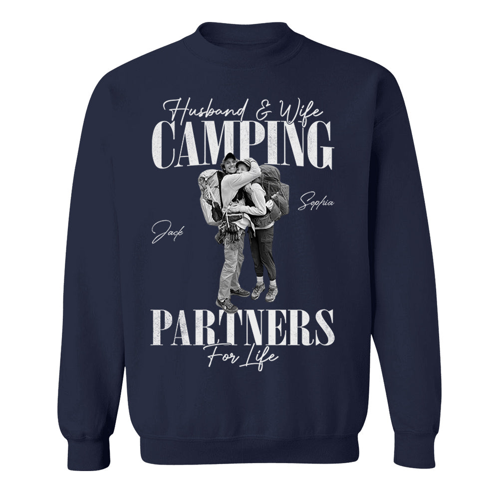 Camping Partners For Life - Vintage Shirt Custom Photos For Camping Couple Family NA04 Pt99