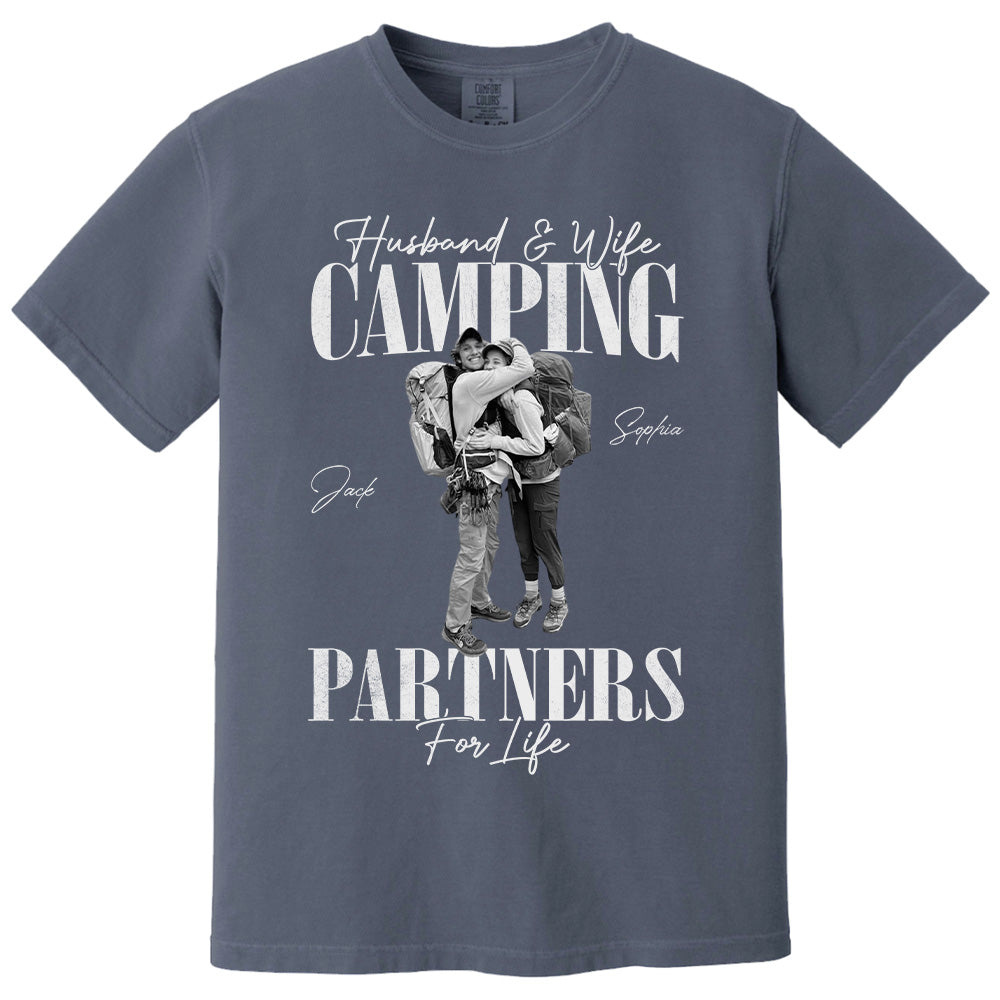 Camping Partners For Life - Vintage Shirt Custom Photos For Camping Couple Family NA04 Pt99