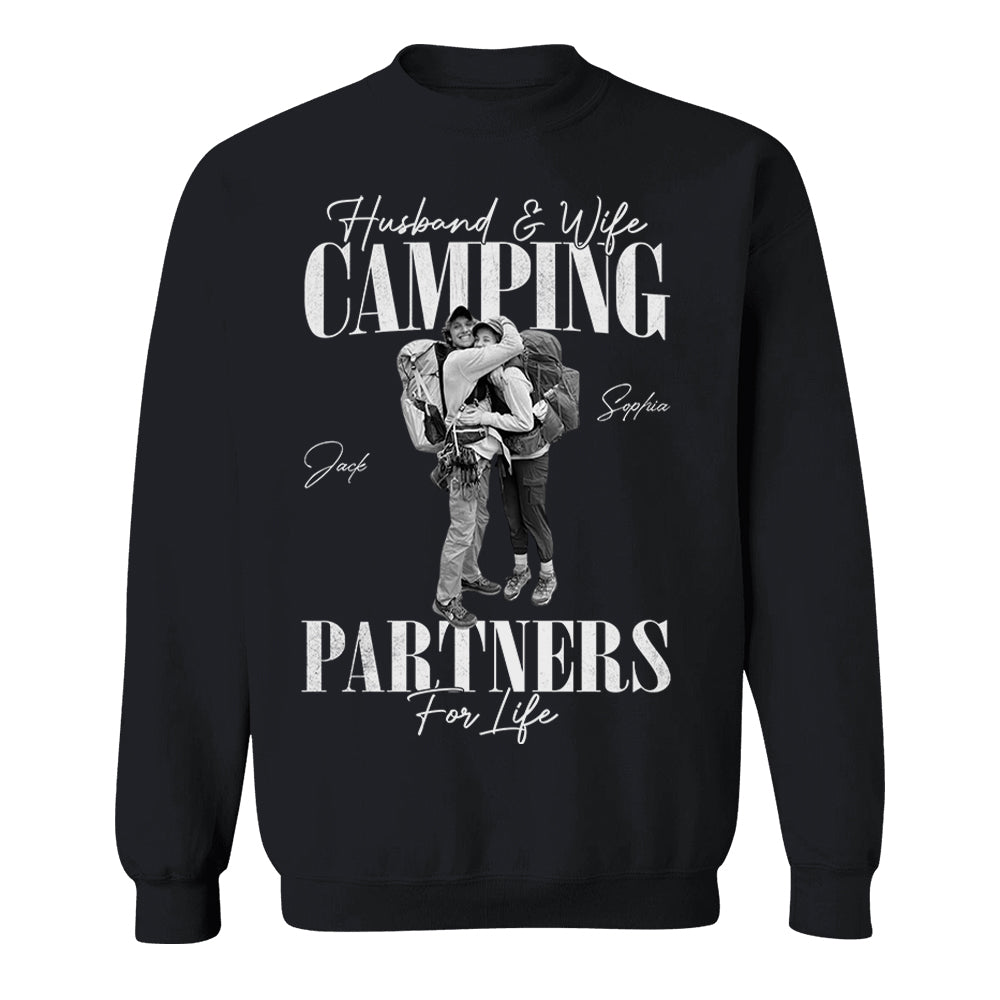 Camping Partners For Life - Vintage Shirt Custom Photos For Camping Couple Family NA04 Pt99