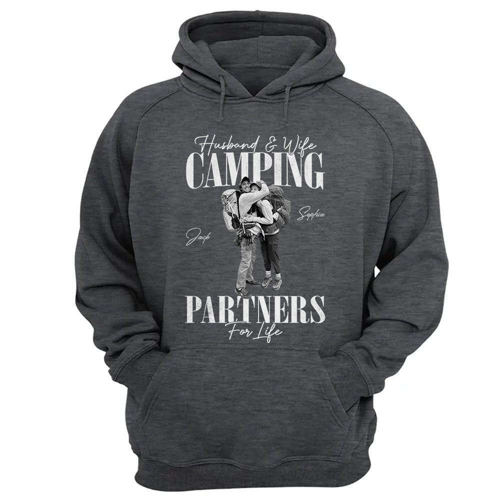 Camping Partners For Life - Vintage Shirt Custom Photos For Camping Couple Family NA04 Pt99