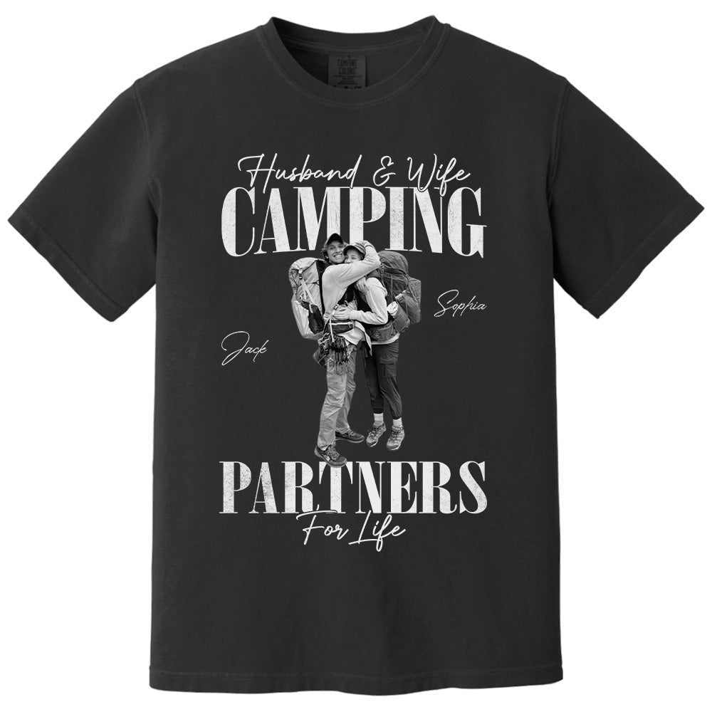 Camping Partners For Life - Vintage Shirt Custom Photos For Camping Couple Family NA04 Pt99