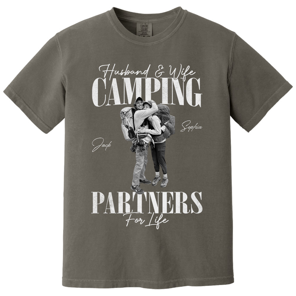 Camping Partners For Life - Vintage Shirt Custom Photos For Camping Couple Family NA04 Pt99
