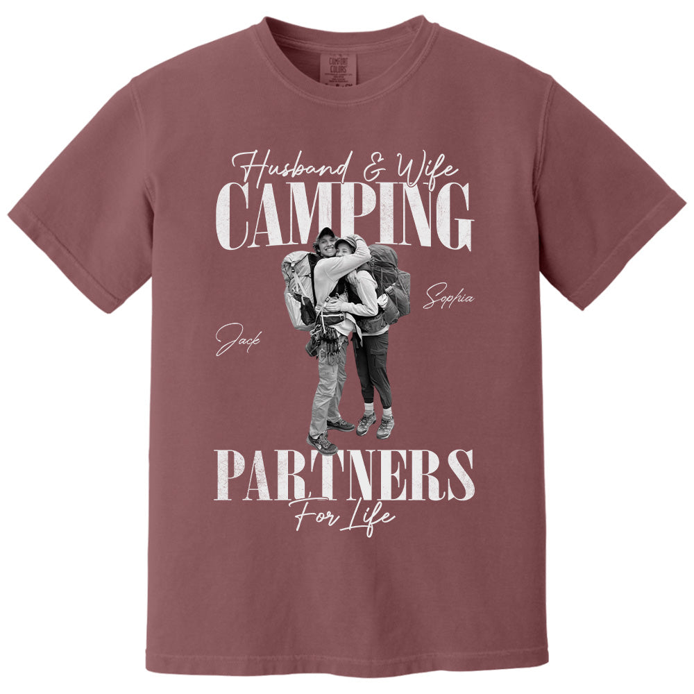 Camping Partners For Life - Vintage Shirt Custom Photos For Camping Couple Family NA04 Pt99