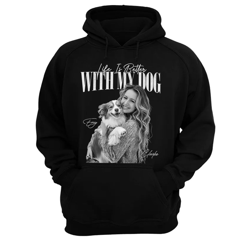 Life Is Better With My Dog - Washed Tee Retro Bootleg Shirt For Dog Lovers T1807